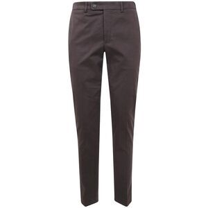 INCOTEX Men's Flat-Front Cotton Twill Chinos Men BROWN Pants